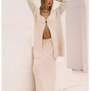 Free People Cream Midi set